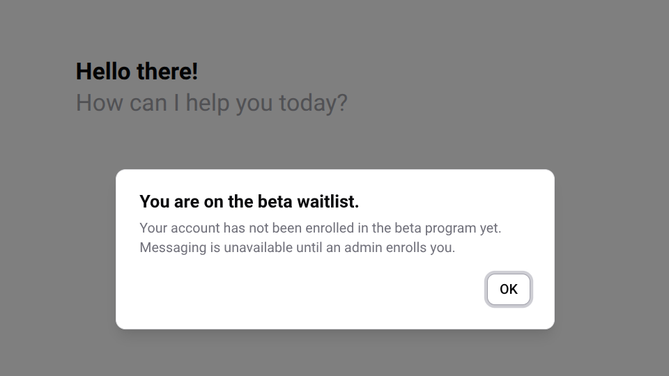 Waitlist status message